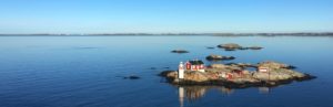 Rocky Island in a Fjord of Sweden