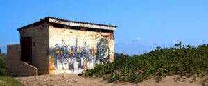 Public Toilet on Sand Dune at Beach