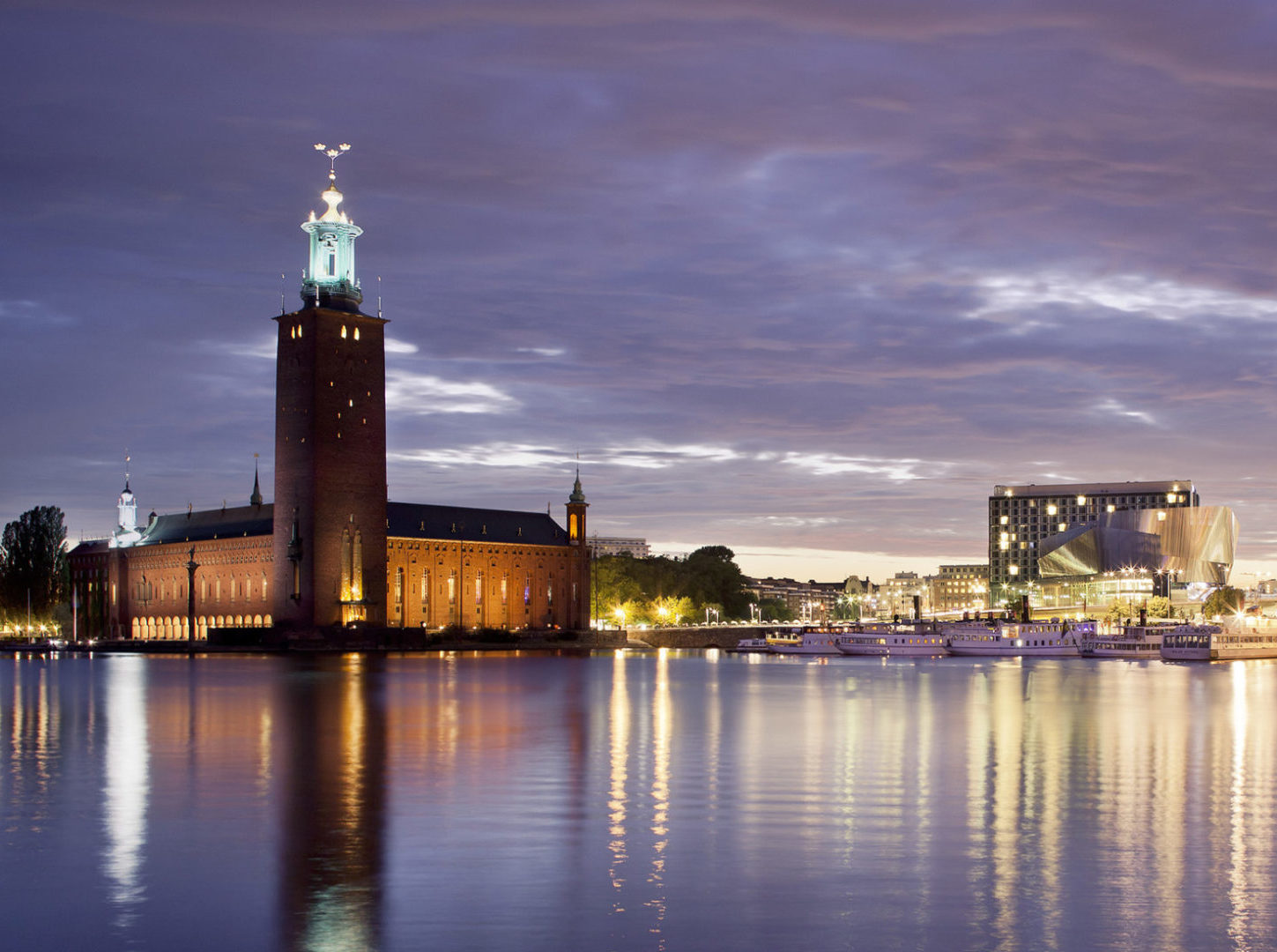 Stockholm City Hall by night