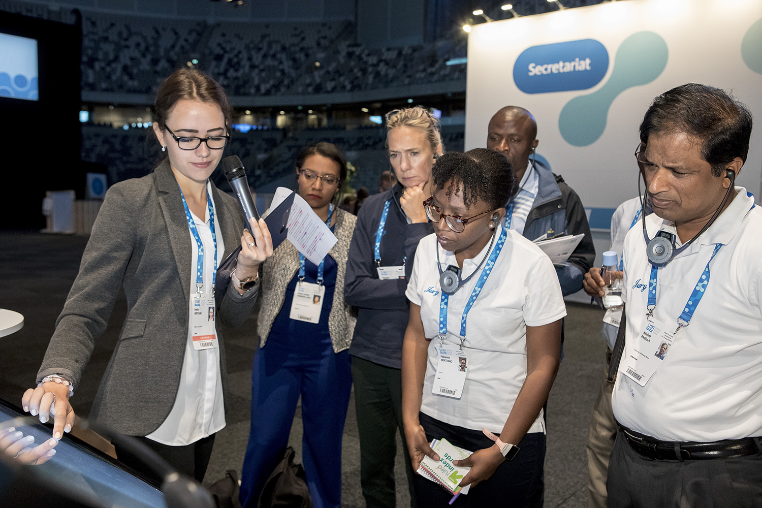 Stockholm Junior Water Prize finalist presenting her project at World Water Week 2019