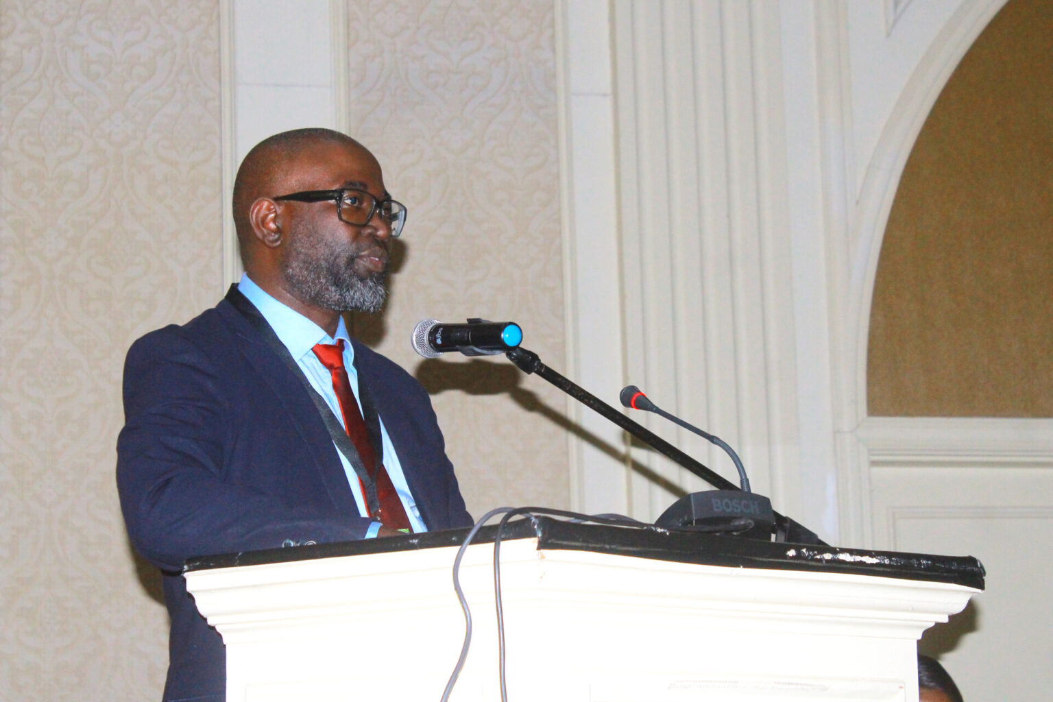 Kasonde reading out the statement of commitment for rainfed agriculture endorsed by all eight Zambezi watercourse countries, at Gaborone, Botswana in 2023. The statement was approved by governments this year 2024.