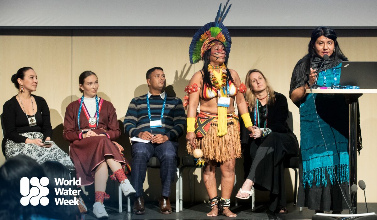 Panel with Indigenous people representing different communities at World Water Week 2023