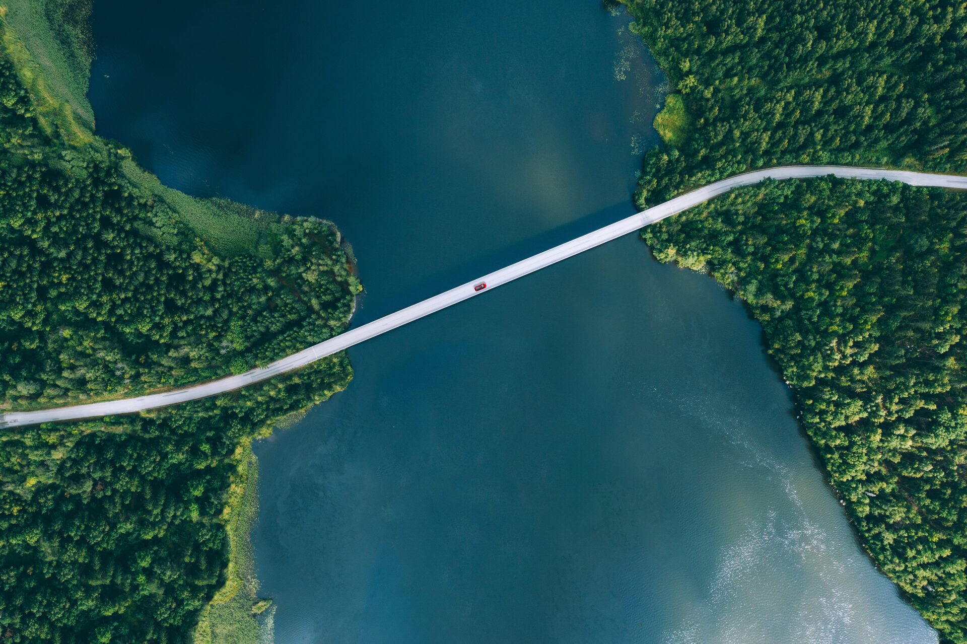 Stunning aerial view of bridge over water